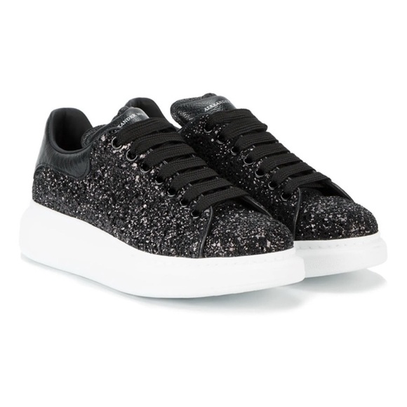 Alexander McQueen Shoes - Alexander McQueen Black Glitter Women’s Sneakers Size 37